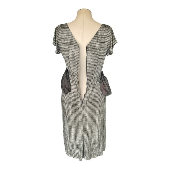 Vintage Brentshire Houndstooth Dress w/ Sash – Size Approx S/M - Picture 7 of 11
